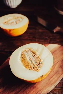 Halved Yellow Melon Stock Photos