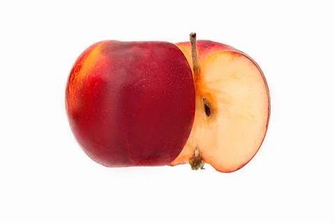 Halves of the Apple with on white background Stock Photos