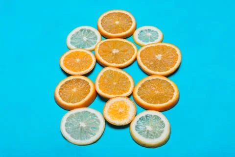 Halves of different fruits Stock Photos