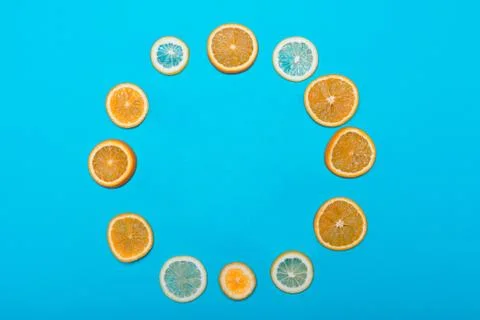 Halves of different fruits Stock Photos