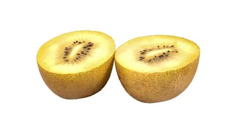 Halves of kiwi fruit on white background Stock Photos