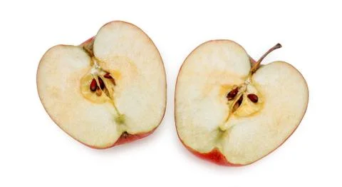 Halves of one apple Stock Photos