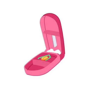 Halves pill cutter cartoon vector illustration Stock Illustration
