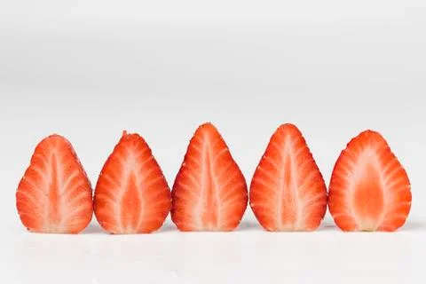 Halves of a strawberry Stock-Fotos