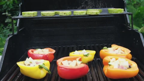 Halves of yellow, red, green pepper paprika are Stock Footage 246505768