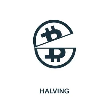 Halving icon. Monochrome style design from crypto currency icon collection. UI Stock Illustration