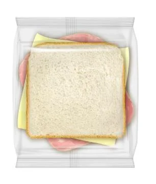 Ham and cheese sandwich packaged Stock Photos