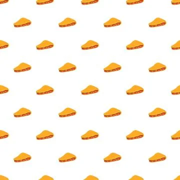 Ham and cheese sandwich pattern for fast food background Stock Illustration