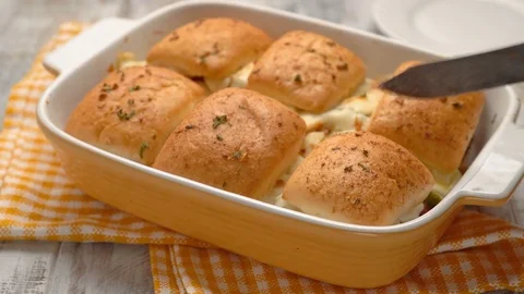 Ham and cheese sliders Stock Footage 72588988