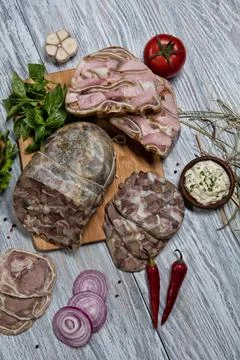 Ham And Greenery Stock Photos