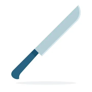 Ham and salmon knife vector flat material design isolated object on white Stock Illustration