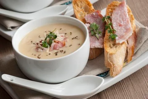 Ham and sweetcorn chowder Stock Photos