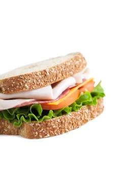 Ham and vegetable sandwich Stock Photos