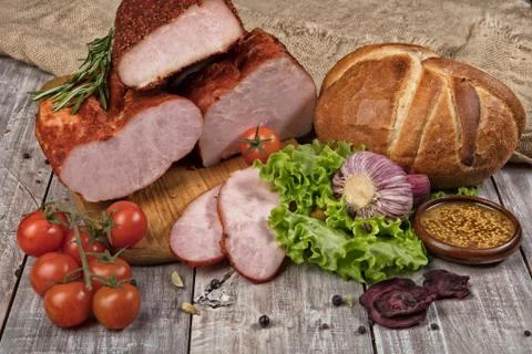 Ham And Vegetables Stock Photos