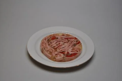 Ham in aspic on a plate Stock Photos