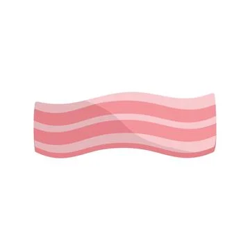 Ham bacon icon flat vector. Slice meat Stock Illustration