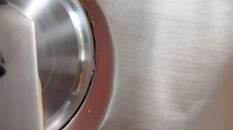 Ham being sliced with slicing machine Stock Footage 49945504