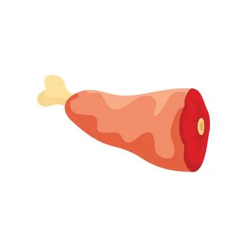 Ham on bone icon in flat style Stock-Illustration