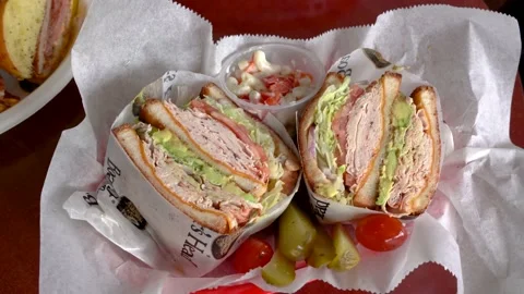 Ham chicken sandwich Stock Footage 131919474