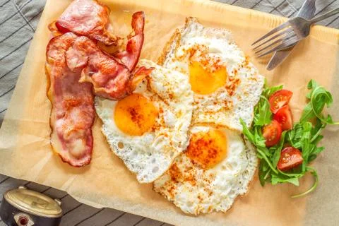HAM EGGS BREAKFAST Stock Photos