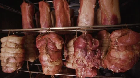 In a ham factory. Stock Footage 118275485