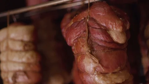 In a ham factory. Stock Footage 118275498
