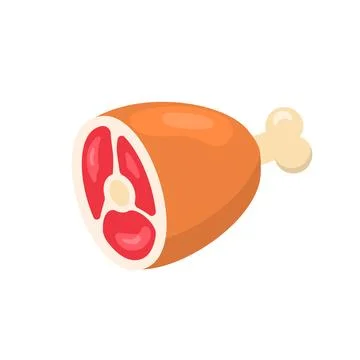 Ham flat icon logo vector. Illustrazione stock