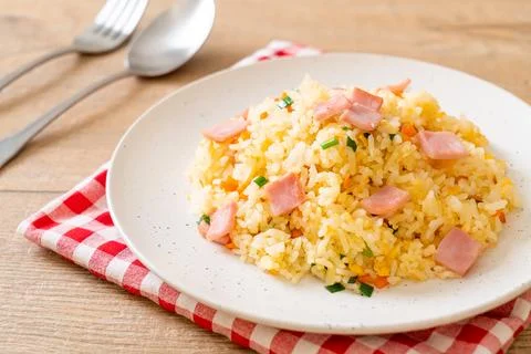 Ham fried rice Stock Photos