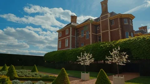 Ham House and formal gardens in Richmond, London, UK Stock Footage