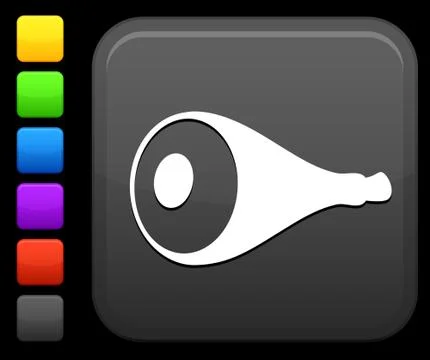 Ham icon on square internet button Stock Illustration