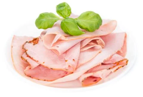 Ham isolated on white Stock Photos