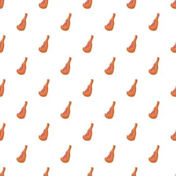 Ham leg slice repeating pattern on white background Stock Illustration