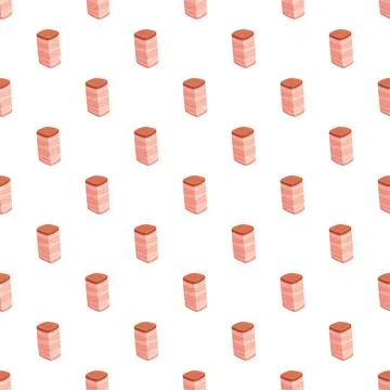 Ham meat cartoon seamless pattern white background 스톡 일러스트