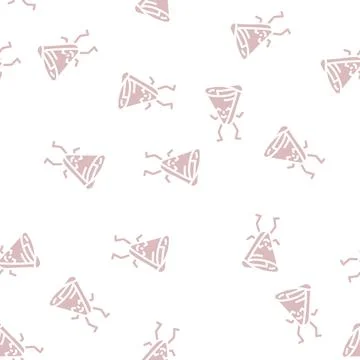 Ham meat character glyph vector seamless pattern Stock Illustration