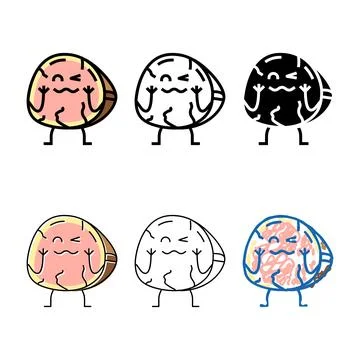 Ham meat forms character color icon vector 库存插图