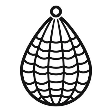 Ham or salami hanging in string net icon Stock Illustration