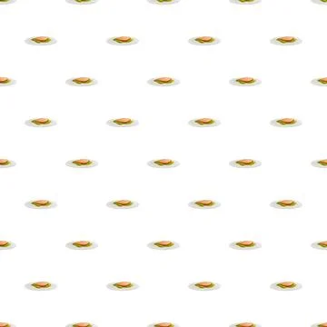 Ham pieces seamless pattern on white background Stock Illustration