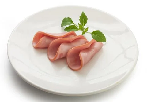 Ham on the plate Stock-Fotos