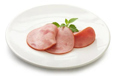 Ham on the plate Stock-Fotos