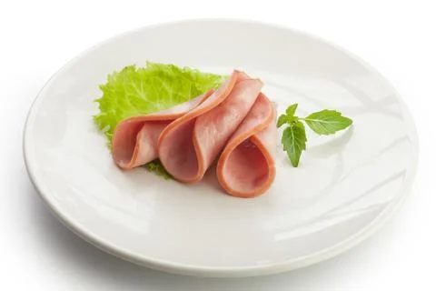 Ham on the plate Stock-Fotos