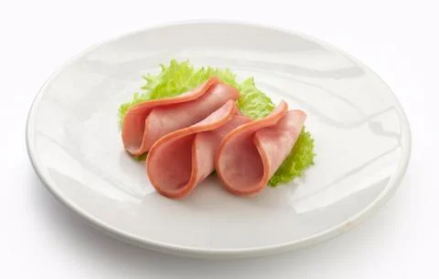 Ham on the plate Foto stock