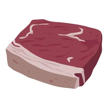 Ham, pork, steak, bacon, beef for market, restaurant. Flat style Stock Illustration