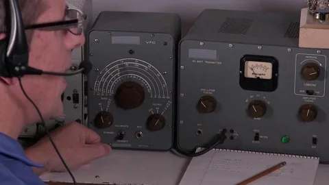 Ham radio morse code Stock Footage 84022655