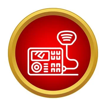 Ham radio transceiver with microphone vector icon Stock Illustration
