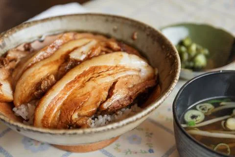 Ham with rice Stock Photos