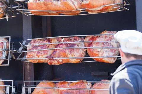 Ham roast to pin Stock Photos