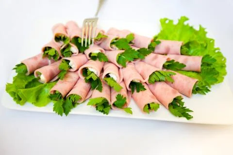 Ham rolls Stock Photos