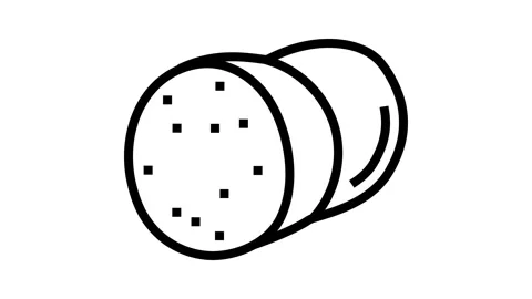 Ham sausage meat line icon animation Stock Footage 326128689