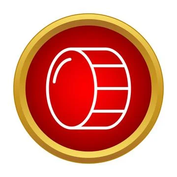 Ham slice or meat icon in red circle Stock Illustration