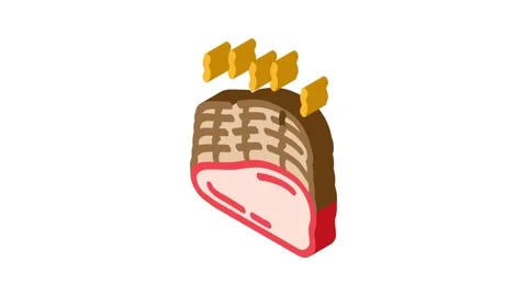 Ham smoked isometric icon animation Stock Footage 327290673